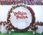 Red Floral Arch Flower Wall
