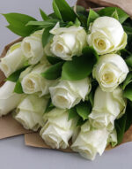 Bunch Of 24 White Roses in Natural Color Wrapping Paper 2
