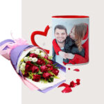 Romantic Night Roses Bouquet and Personalised Mug