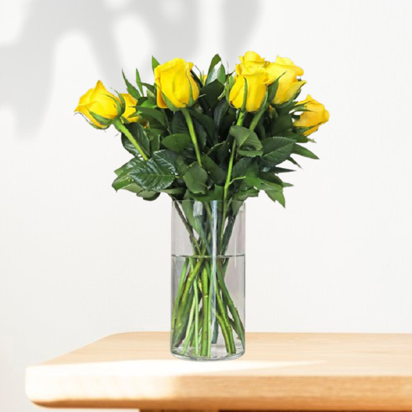 Simply Yellow Roses Simply Yellow Rose Glass Arrangement – 600Flora