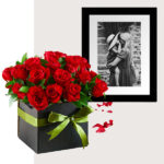 Customized Frame with Red Rose Box