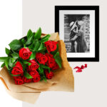 Red Roses with Personalised Frame