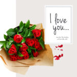 Red Roses with Personalised Message Frame