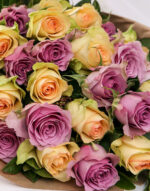 Vintage Mixed Roses in Brown Paper Wrapping 1